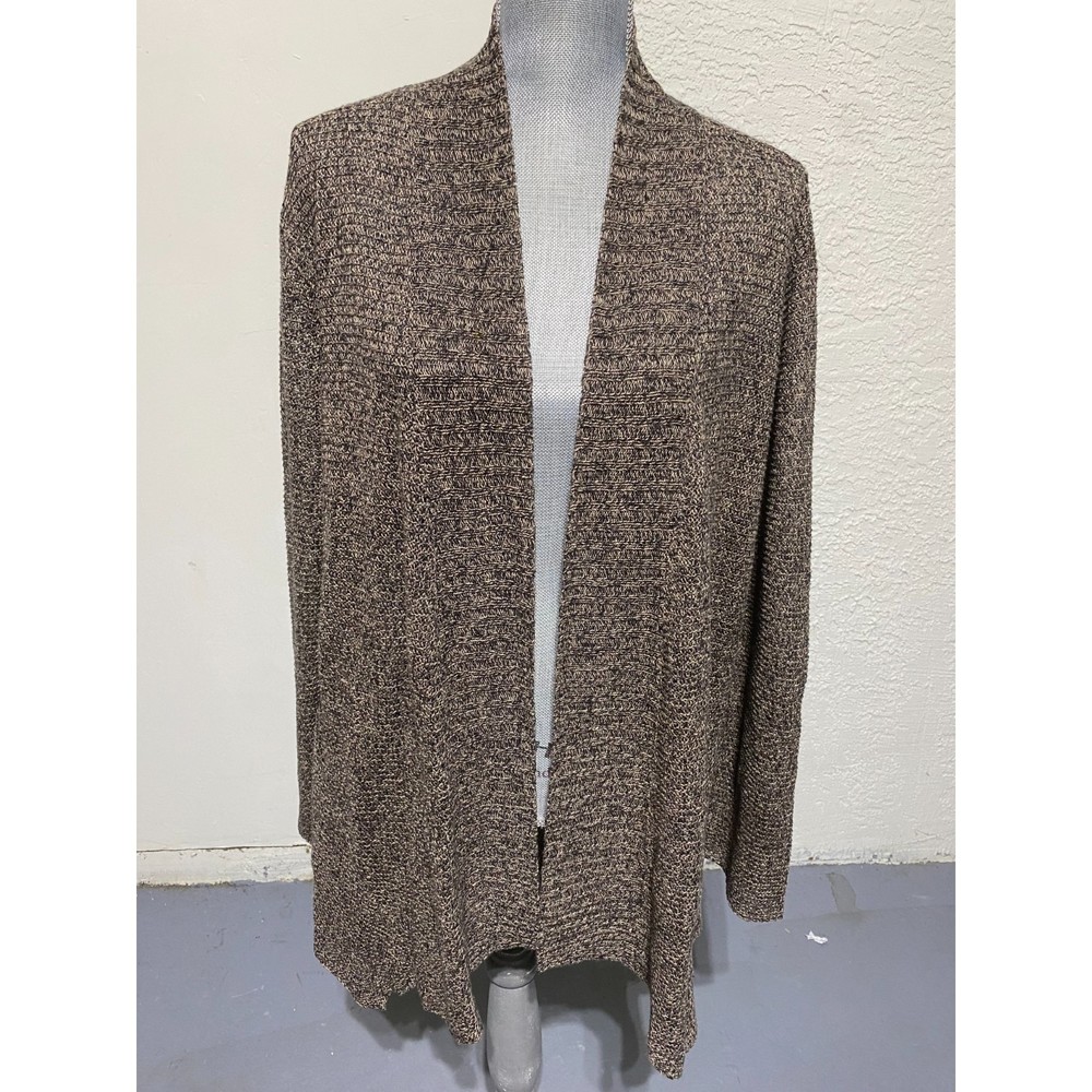 Eileen Fisher Lagenlook Sweater 100% Pure Linen, Size XL, Beige/Brown